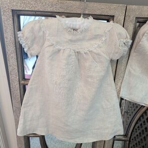 Edgehill Collection Beige Linen Dress Size 24 M Euc